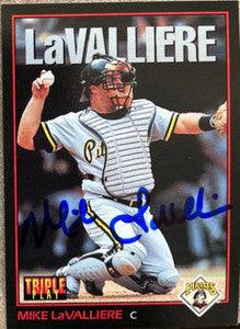 Mike Lavalliere Signed 1993 Triple Play Baseball Card - Pittsburgh Pirates - PastPros
