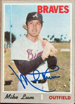 Mike Lum Signed 1970 Topps Baseball Card - Atlanta Braves