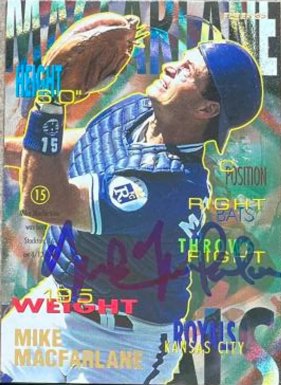 Mike MacFarlane Signed 1995 Fleer Baseball Card - Kansas City Royals