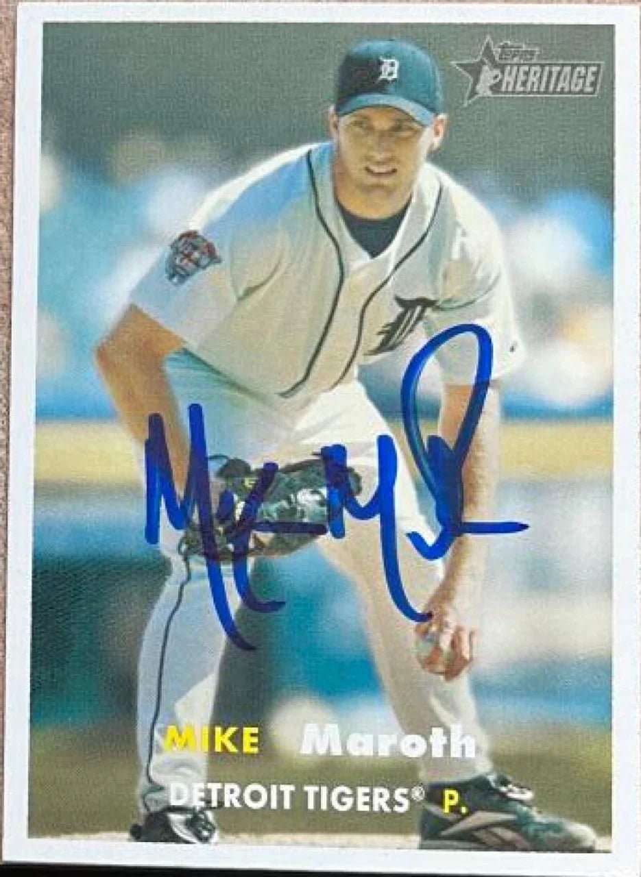 Mike Maroth Signed 2006 Topps Heritage Baseball Card - Detroit Tigers