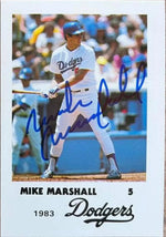 Mike Marshall Signed 1983 LA Police Baseball Card - Los Angeles Dodgers