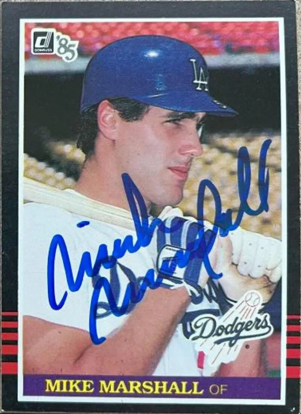Mike Marshall Signed 1985 Donruss Baseball Card - Los Angeles Dodgers