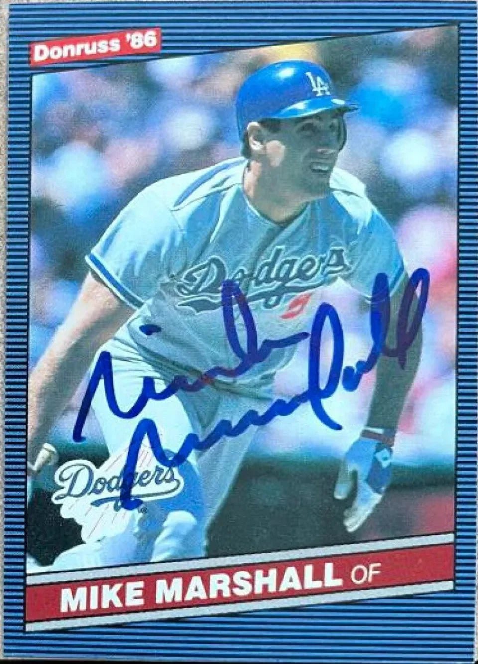 Mike Marshall Signed 1986 Donruss Baseball Card - Los Angeles Dodgers