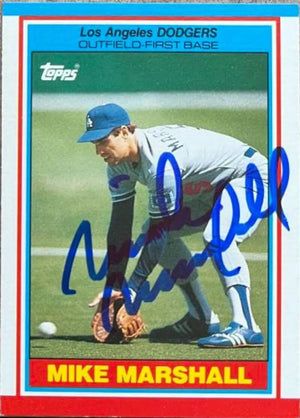 Mike Marshall Signed 1989 Topps UK Minis Baseball Card - Los Angeles Dodgers