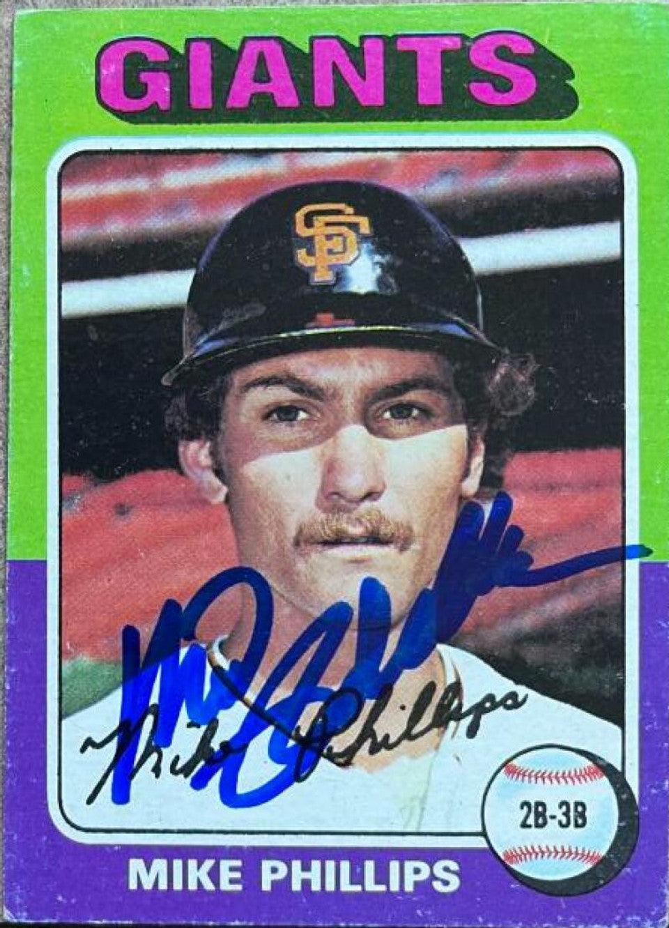 Mike Phillips Signed 1975 Topps Baseball Card - San Francisco Giants - PastPros
