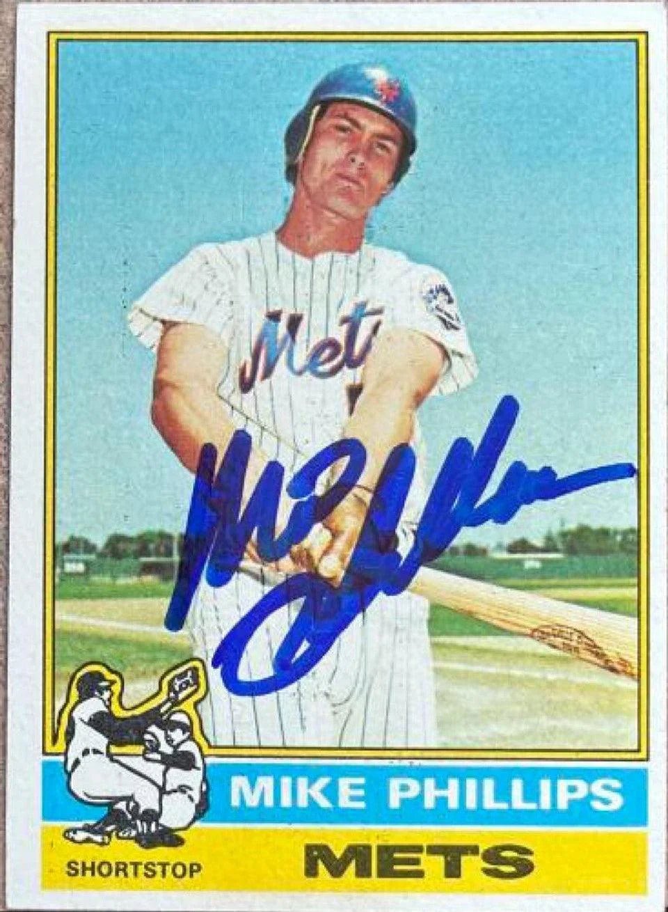 Mike Phillips Signed 1976 Topps Baseball Card - New York Mets
