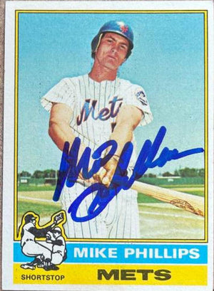 Mike Phillips Signed 1976 Topps Baseball Card - New York Mets - PastPros