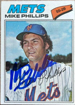 Mike Phillips Signed 1977 Topps Baseball Card - New York Mets