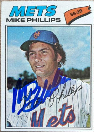 Mike Phillips Signed 1977 Topps Baseball Card - New York Mets - PastPros