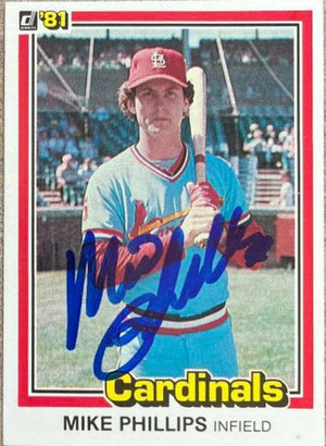 Mike Phillips Signed 1981 Donruss Baseball Card - St Louis Cardinals