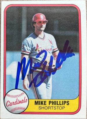 Mike Phillips Signed 1981 Fleer Baseball Card - St Louis Cardinals