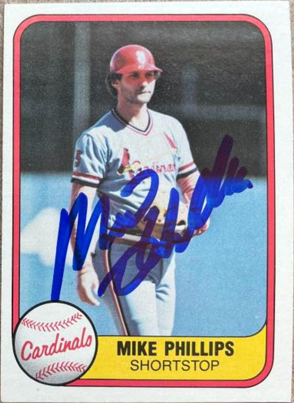 Mike Phillips Signed 1981 Fleer Baseball Card - St Louis Cardinals - PastPros