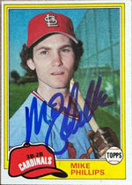 Mike Phillips Signed 1981 Topps Baseball Card - St Louis Cardinals
