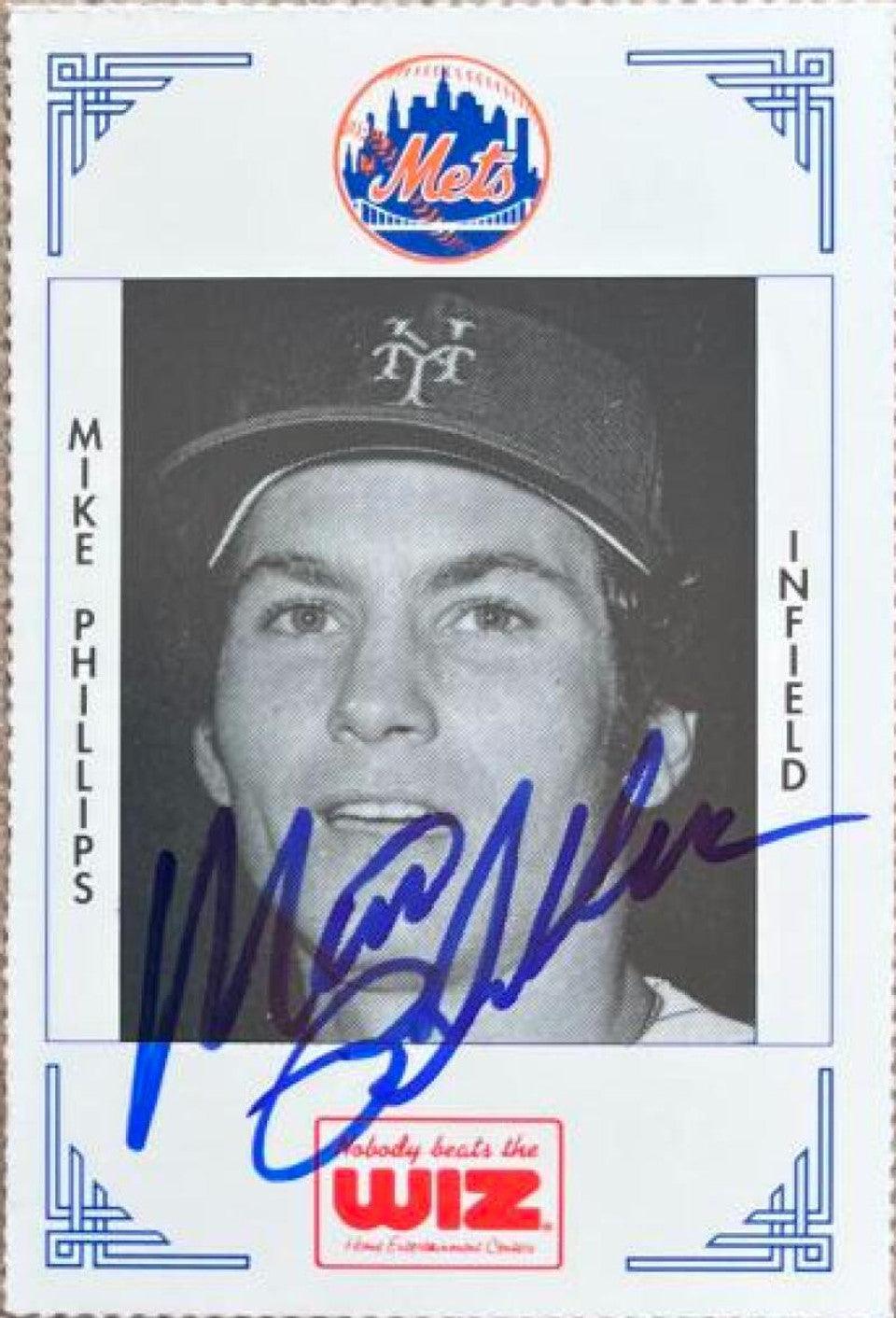 Mike Phillips Signed 1991 WIZ Baseball Card - New York Mets - PastPros