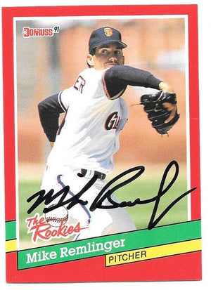 Mike Remlinger Signed 1991 Donruss Rookies Baseball Card - San Francisco Giants - PastPros