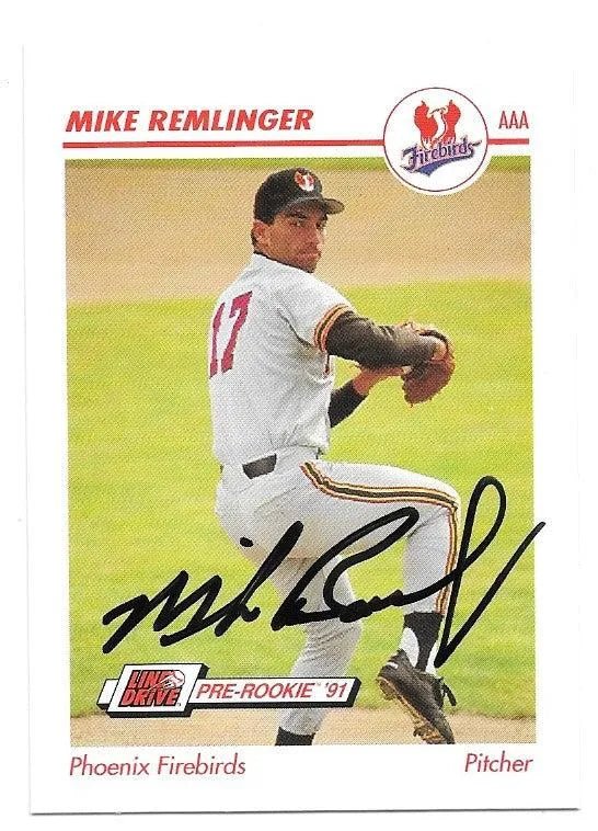 Mike Remlinger Signed 1991 Line Drive AA Baseball Card - Phoenix Firebirds