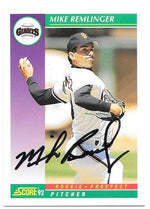 Mike Remlinger Signed 1992 Score Baseball Card - San Francisco Giants - PastPros