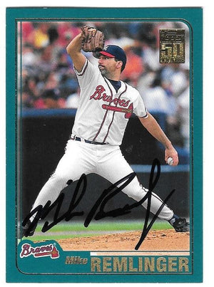 Mike Remlinger Signed 2001 Topps Baseball Card - Atlanta Braves - PastPros
