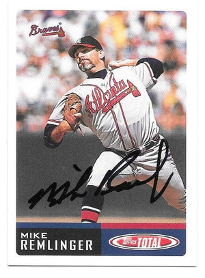 Mike Remlinger Signed 2002 Topps Total Baseball Card - Atlanta Braves - PastPros