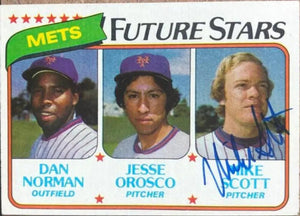 Mike Scott Signed 1980 Topps Baseball Card - New York Mets