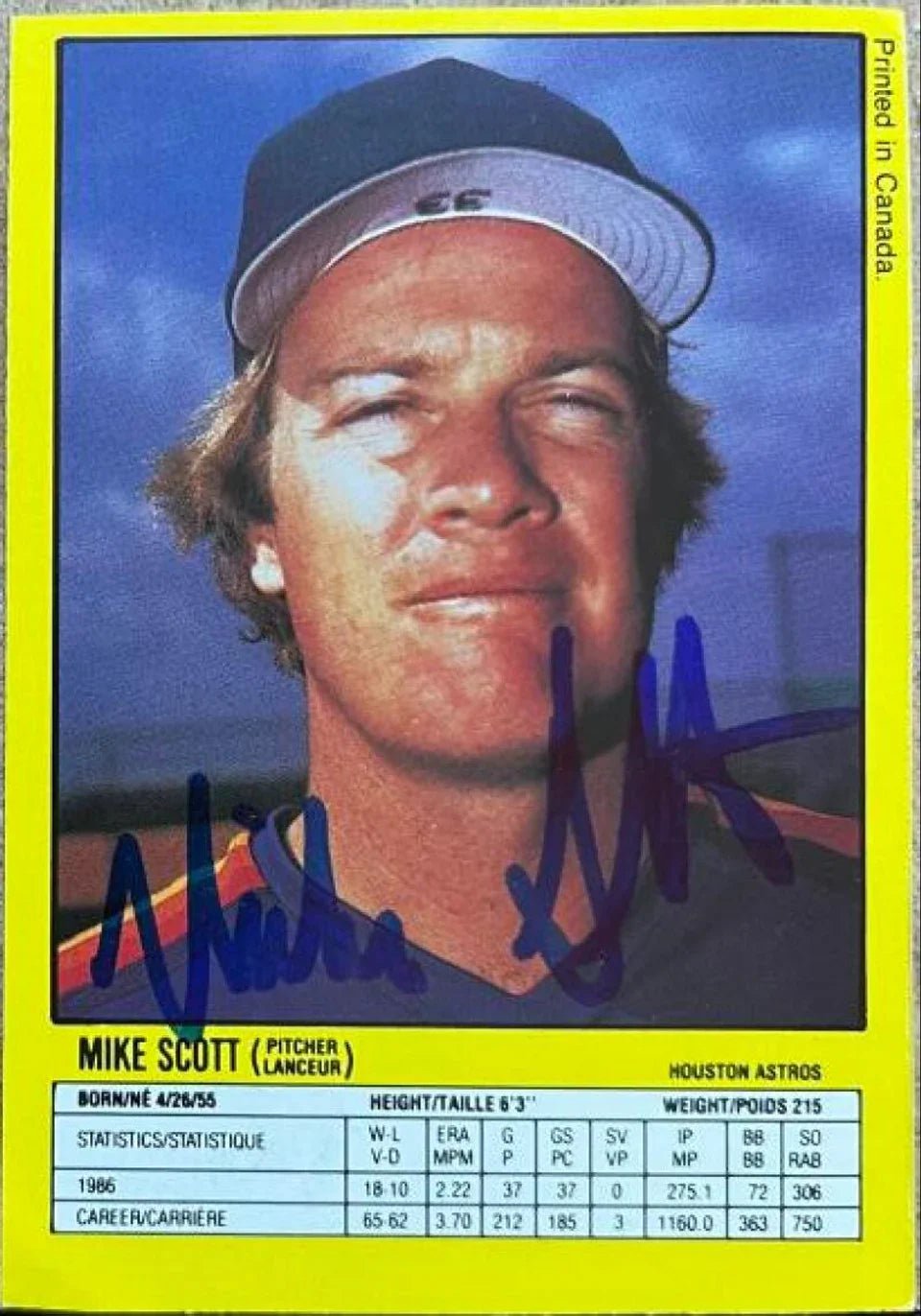 Mike Scott Signed 1987 General Mills Booklets Baseball Card - Houston Astros