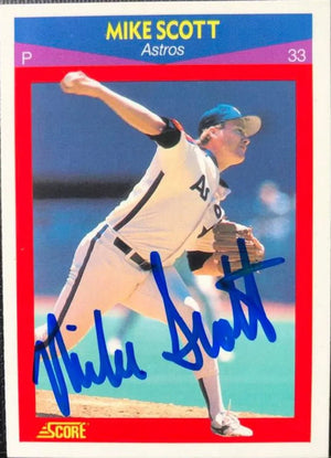 Mike Scott Signed 1990 Score 100 Superstars Baseball Card - Houston Astros