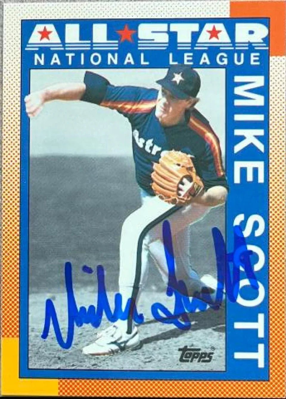Mike Scott Signed 1990 Topps Tiffany Baseball Card - Houston Astros #405