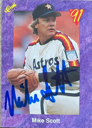 Mike Scott Signed 1991 Classic Baseball Card - Houston Astros
