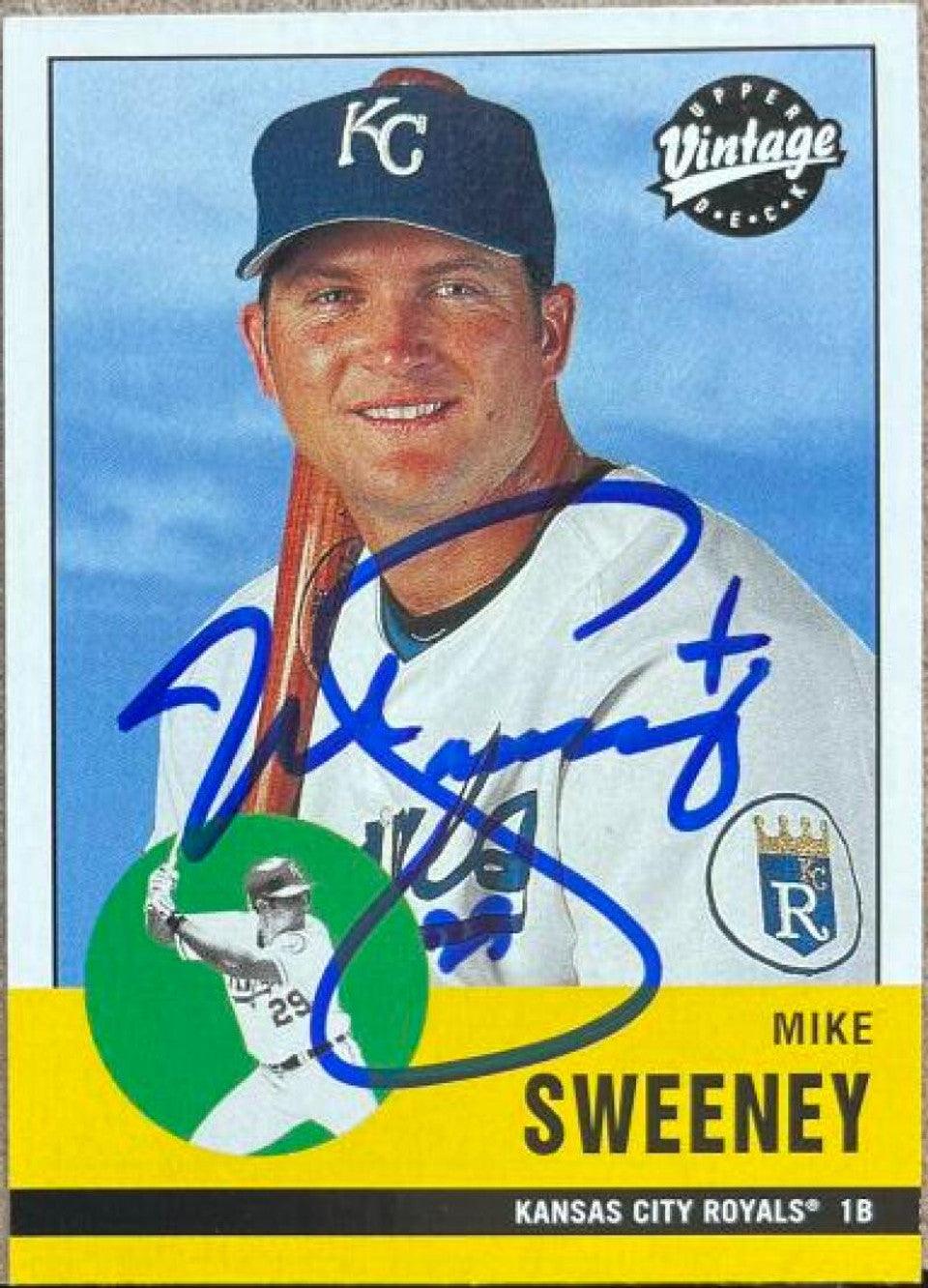 Mike Sweeney Signed 2001 Upper Deck Vintage Baseball Card - Kansas City Royals - PastPros