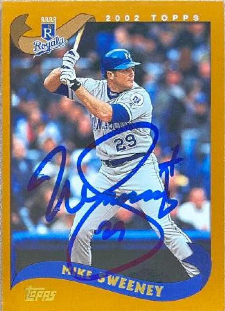 Mike Sweeney Signed 2002 Topps Baseball Card - Kansas City Royals