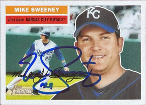 Mike Sweeney Signed 2005 Topps Heritage Baseball Card - Kansas City Royals