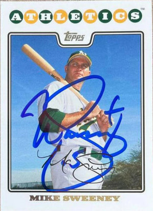 Mike Sweeney Signed 2008 Topps Baseball Card - Oakland A's