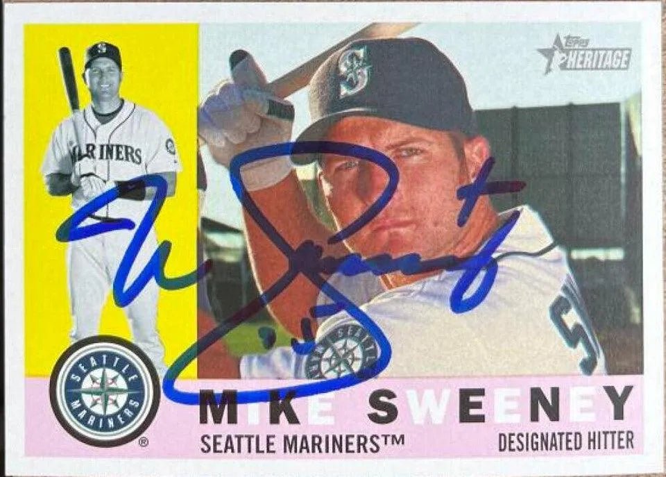 Mike Sweeney Signed 2009 Topps Heritage Baseball Card - Seattle Mariners