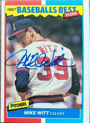 Mike Witt Signed 1987 Fleer Baseball's Best Baseball Card - California Angels
