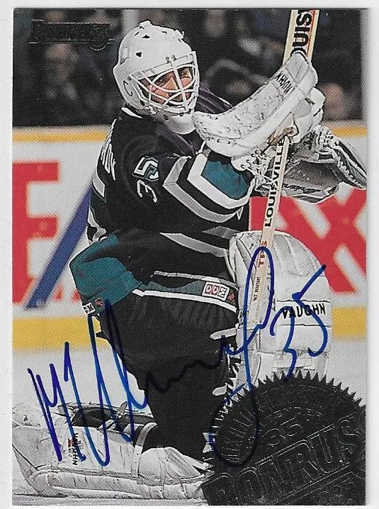 Mikhail Shtalenkov Signed 1994-95 Donruss Hockey Card - Anaheim Mighty Ducks