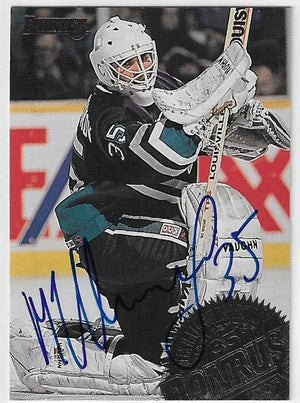 Mikhail Shtalenkov Signed 1994-95 Donruss Hockey Card - Anaheim Mighty Ducks