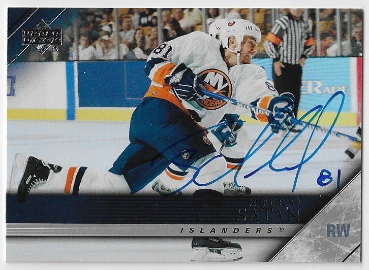 Miroslav Satan Signed 2005-06 Upper Deck Hockey Card - New York Islanders
