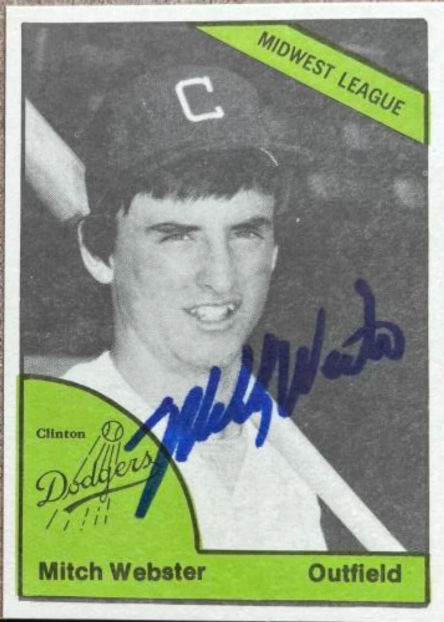 Mitch Webster Signed 1978 TCMA Baseball Card - Clinton Dodgers