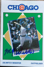 Mitch Webster Signed 1989 Marathon Baseball Card - Chicago Cubs