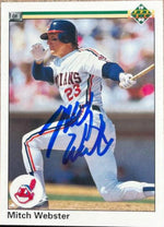 Mitch Webster Signed 1990 Upper Deck Baseball Card - Cleveland Indians