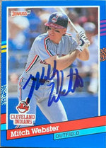 Mitch Webster Signed 1991 Donruss Baseball Card - Cleveland Indians