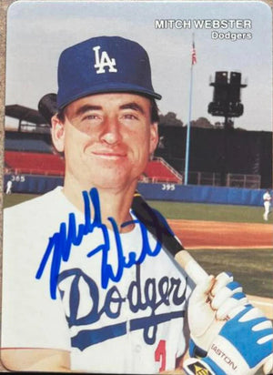 Mitch Webster Signed 1993 Mother's Cookies Baseball Card - Los Angeles Dodgers