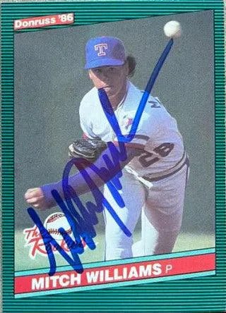 Mitch Williams Signed 1986 Donruss Rookies Baseball Card - Texas Rangers
