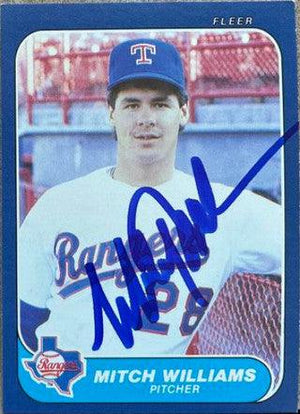Mitch Williams Signed 1986 Fleer Update Baseball Card - Texas Rangers - PastPros