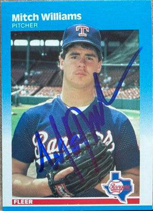 Mitch Williams Signed 1987 Fleer Baseball Card - Texas Rangers - PastPros