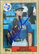 Mitch Williams Signed 1987 Topps Baseball Card - Texas Rangers