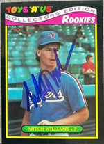 Mitch Williams Signed 1987 Topps Toys R Us Rookies Baseball Card - Texas Rangers