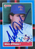 Mitch Williams Signed 1988 Donruss Baseball Card - Texas Rangers