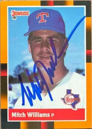 Mitch Williams Signed 1988 Donruss Baseball's Best Baseball Card - Texas Rangers