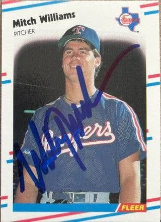 Mitch Williams Signed 1988 Fleer Baseball Card - Texas Rangers